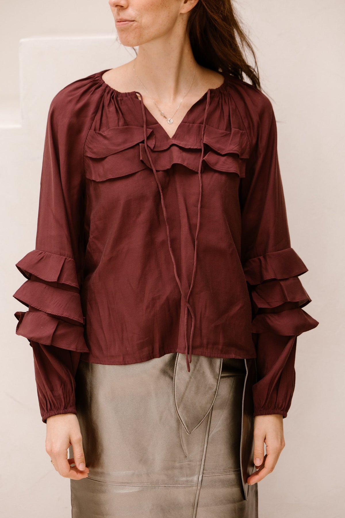 Yastemura blouse bordeaux - Bij Keesje - Y.A.S