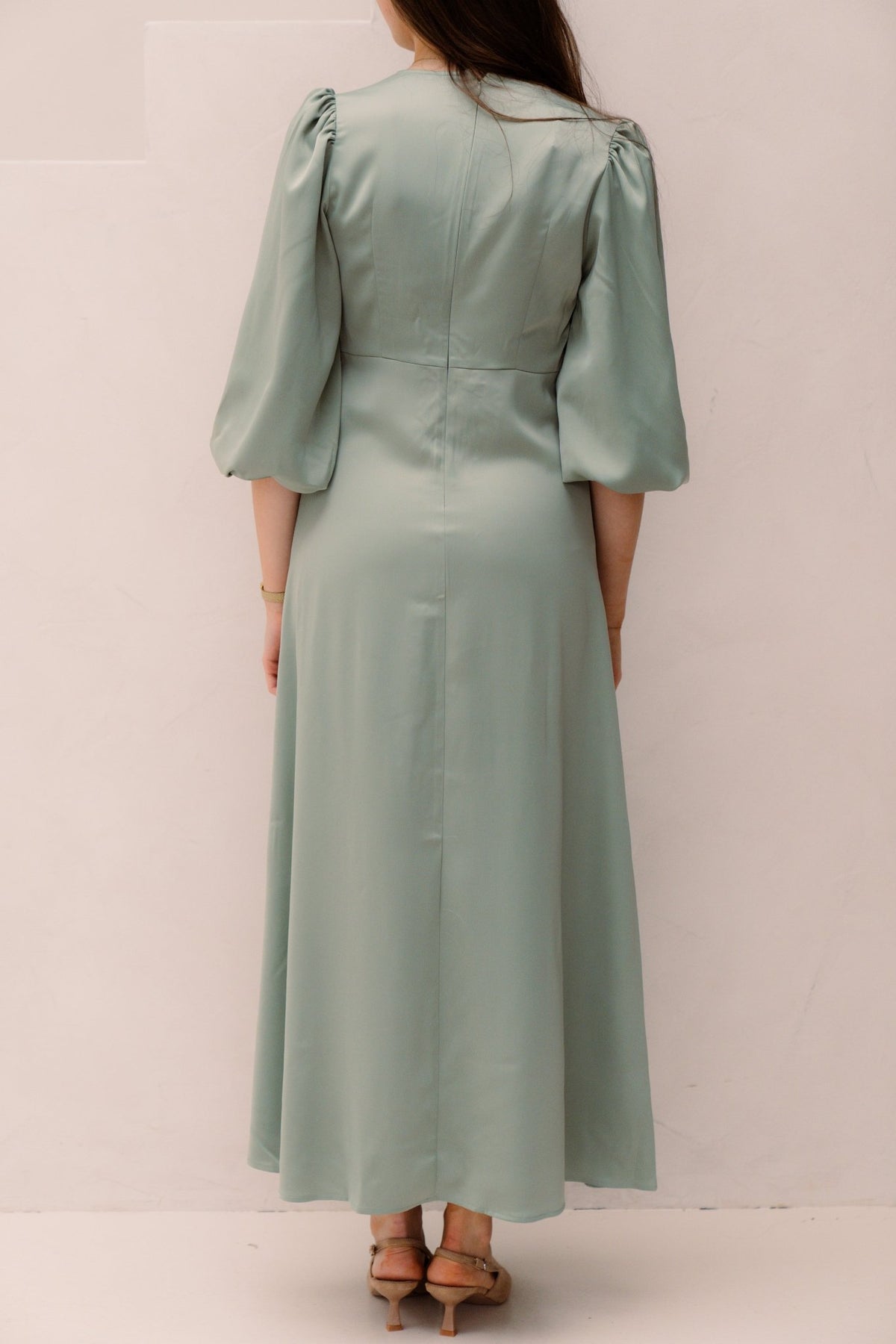 Yasthea 3/4 long dress green millieu - Bij Keesje - Y.A.S - Jurk