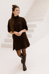 Yastilde mohair blend knit skirt brown