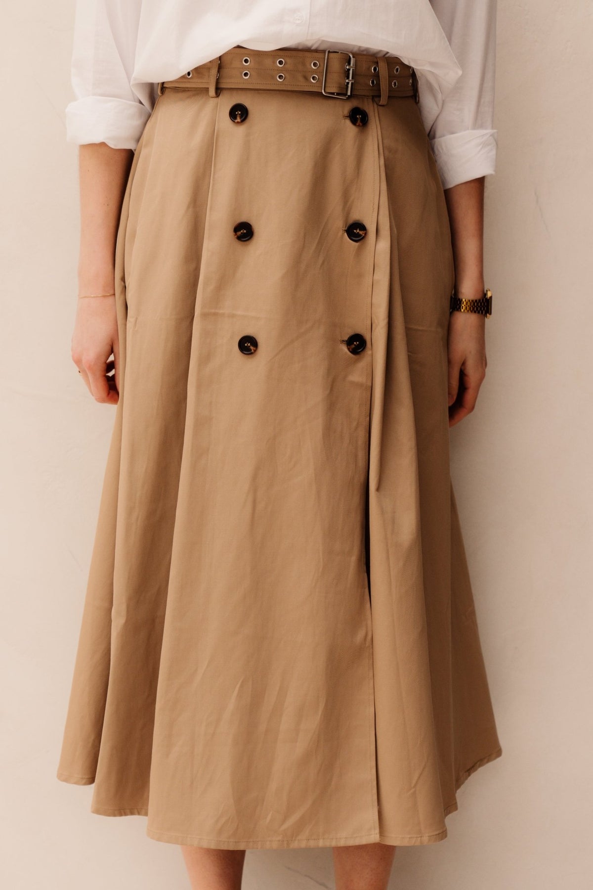 Yastimala HW Long Trench skirt incense - Bij Keesje - Y.A.S - Rok