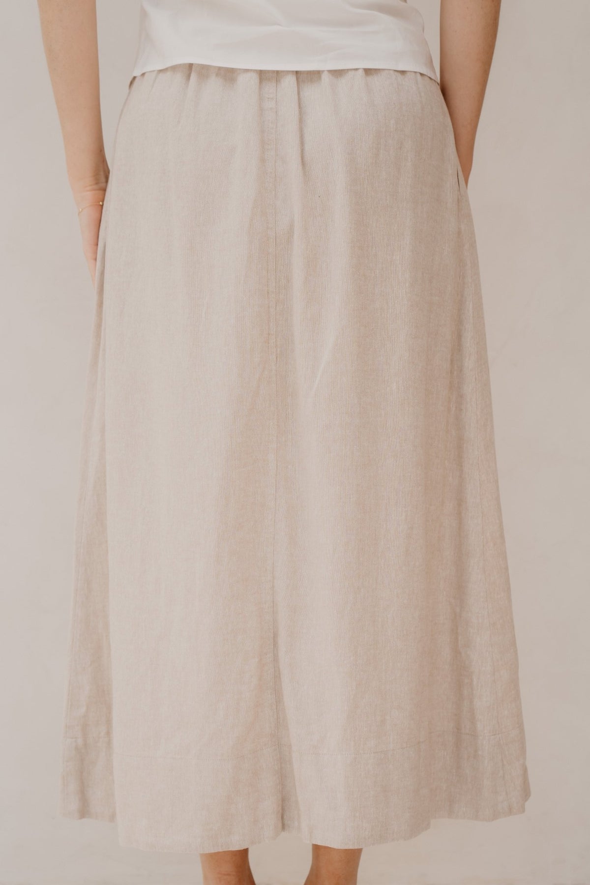 Yasusuma HW Linen Blend Long Skirt White Pepper - Bij Keesje - Object - rok