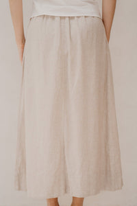 Yasusuma HW Linen Blend Long Skirt White Pepper - Bij Keesje - Object - rok