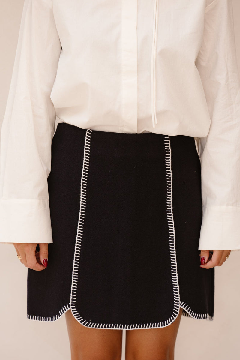 Yasvicco HW wool blend skirt navy - Bij Keesje - Y.A.S