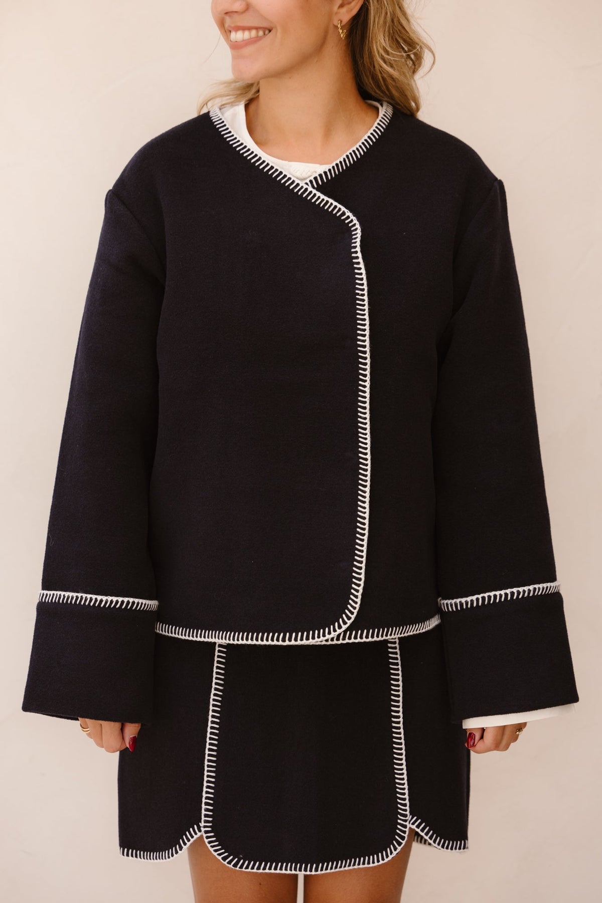 Yasvicco LS wool blend jacket Navy - Bij Keesje - Y.A.S