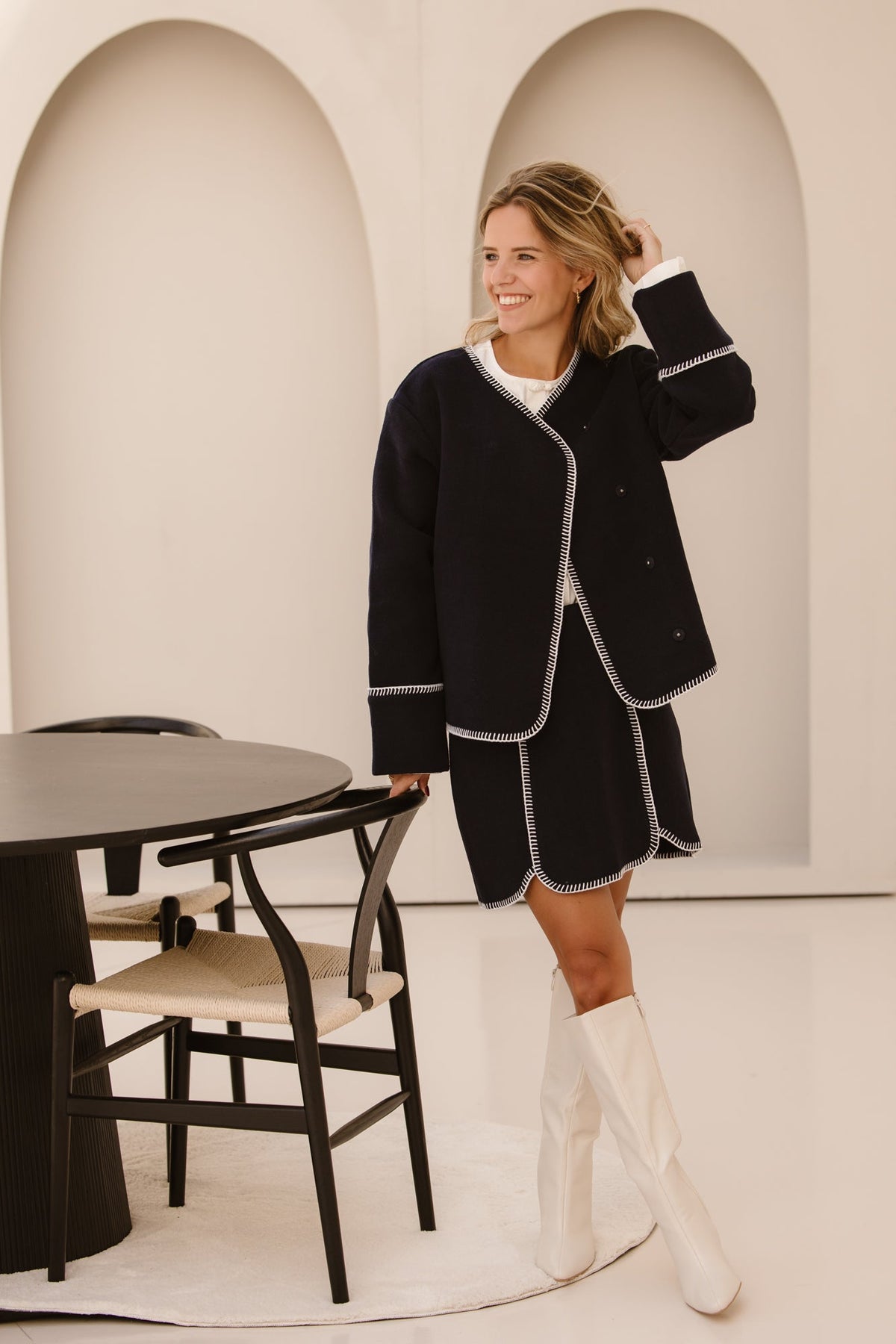 Yasvicco LS wool blend jacket Navy - Bij Keesje - Y.A.S