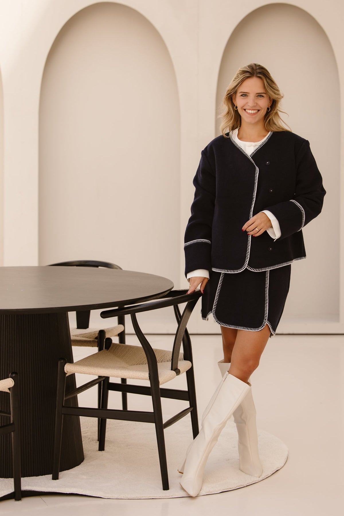 Yasvicco LS wool blend jacket Navy - Bij Keesje - Y.A.S