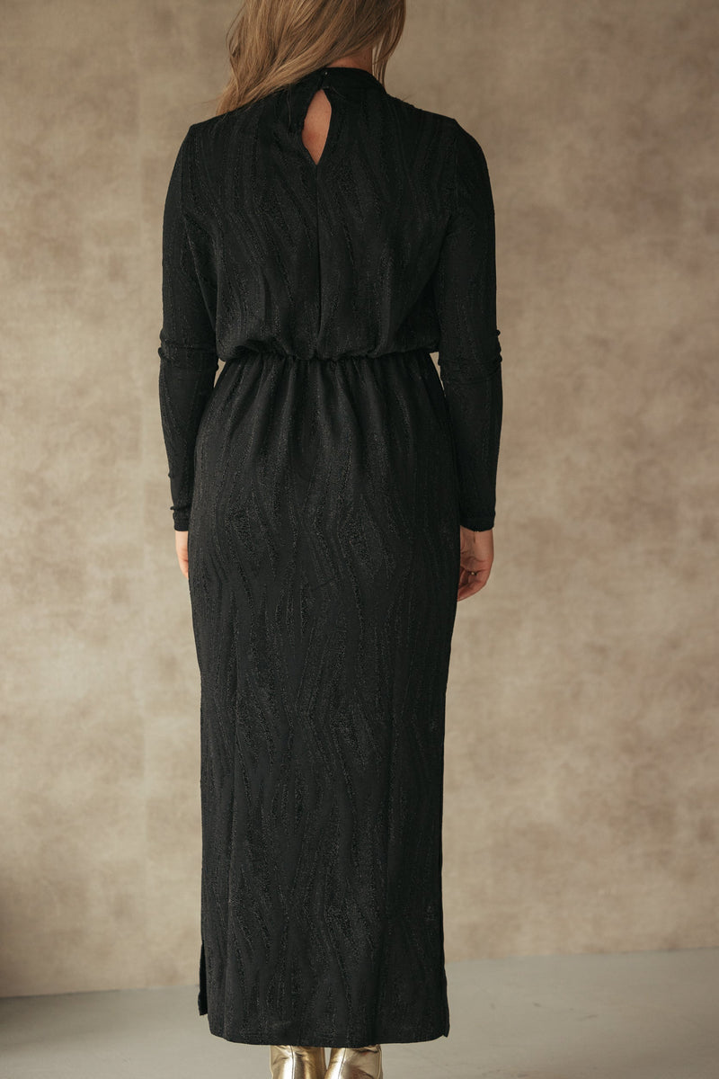 Yasyen long dress black lurex - Bij Keesje