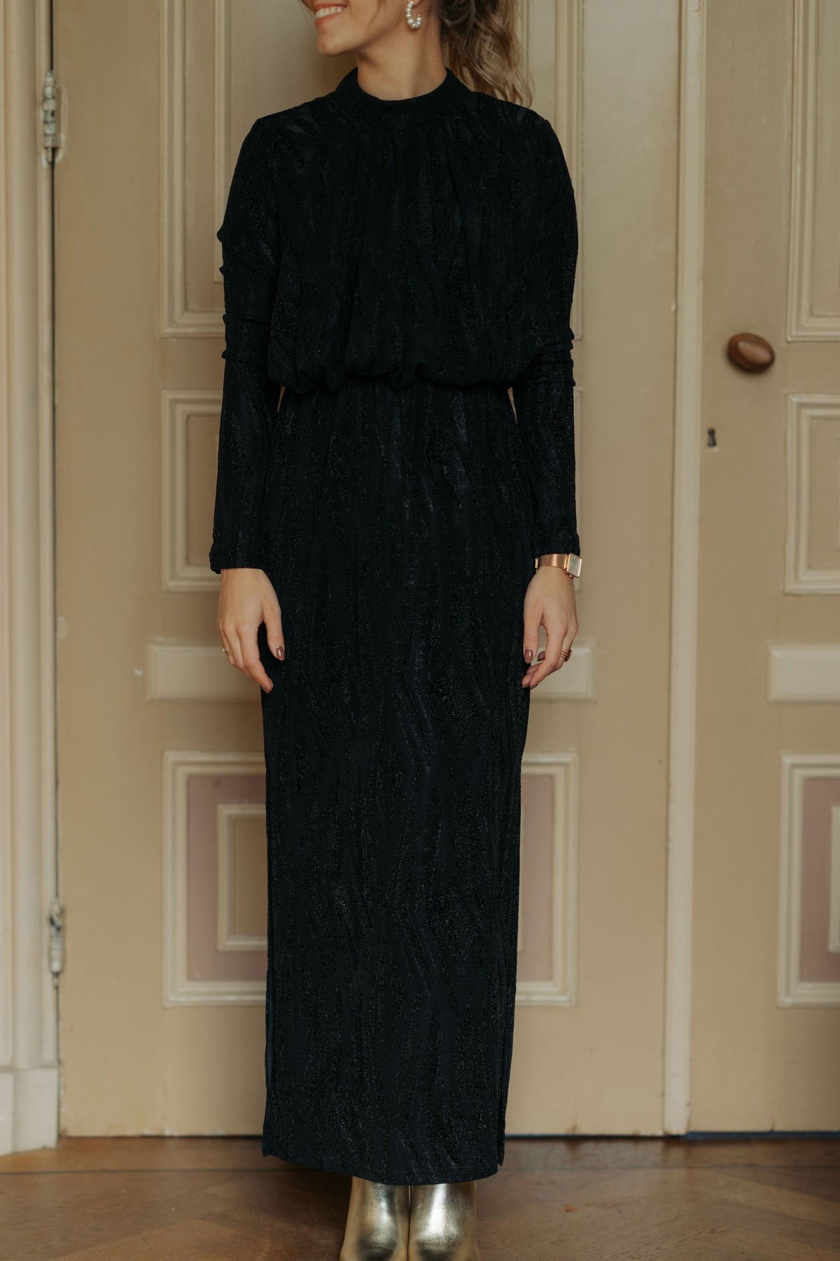 Yasyen long dress black lurex - Bij Keesje - Y.A.S