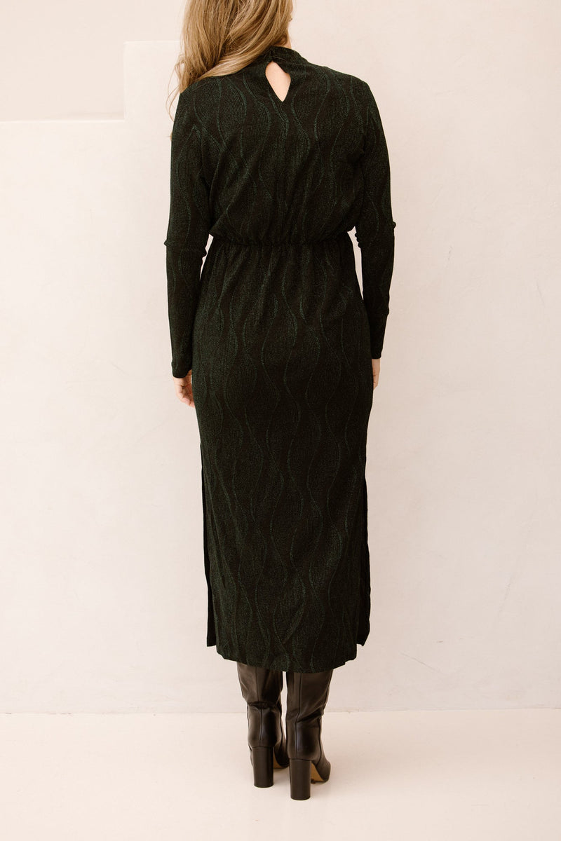 Yasyen LS long dress black/green - Bij Keesje - Y.A.S