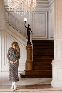 Yasyen LS long dress black/silver lurex - Bij Keesje - Y.A.S