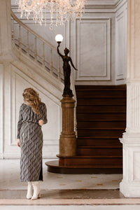 Yasyen LS long dress black/silver lurex - Bij Keesje - Y.A.S