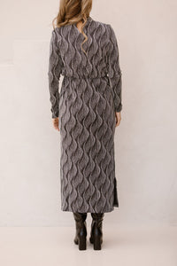 Yasyen LS long dress black/silver lurex - Bij Keesje - Y.A.S