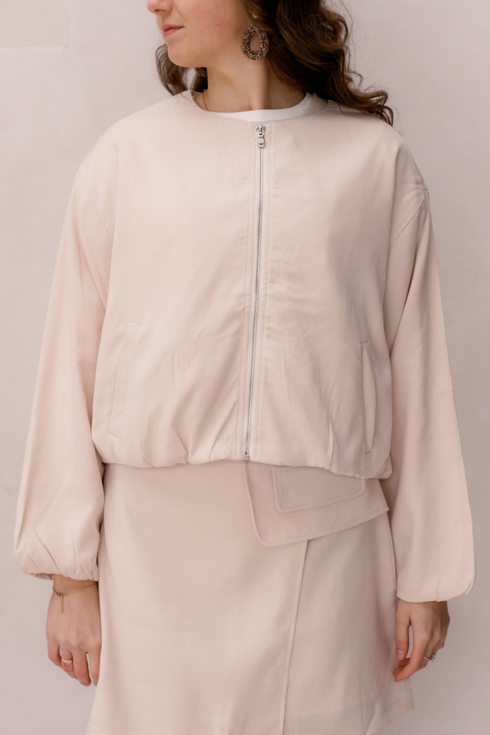 Yenna bomber jasje beige - Bij Keesje - Bij Keesje