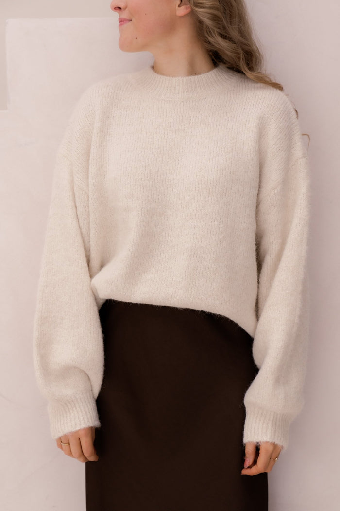 Yenthe trui beige - Bij Keesje - Bij Keesje