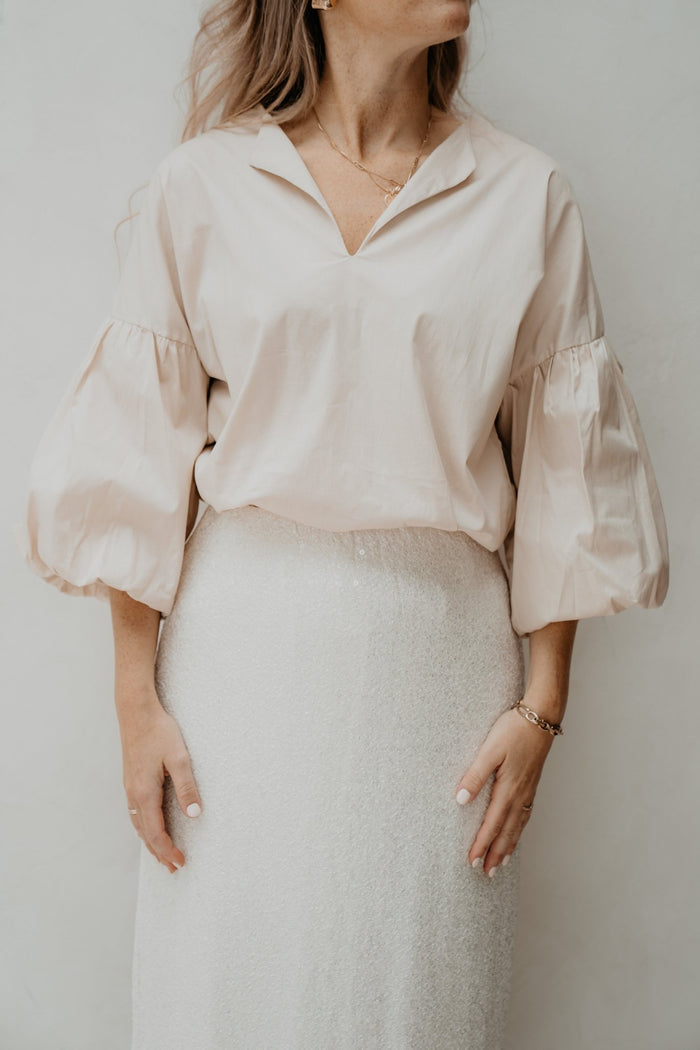 Yfke blouse beige - Bij Keesje - Bij Keesje - Blouse