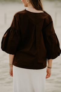 Yfke blouse brown - Bij Keesje - Bij Keesje - Blouse