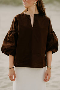 Yfke blouse brown - Bij Keesje - Bij Keesje - Blouse