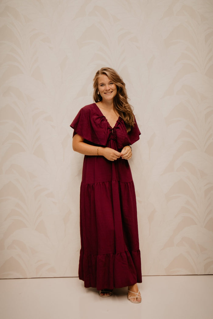Yona Dress Bordeaux - Bij Keesje - Bij Keesje - Jurk