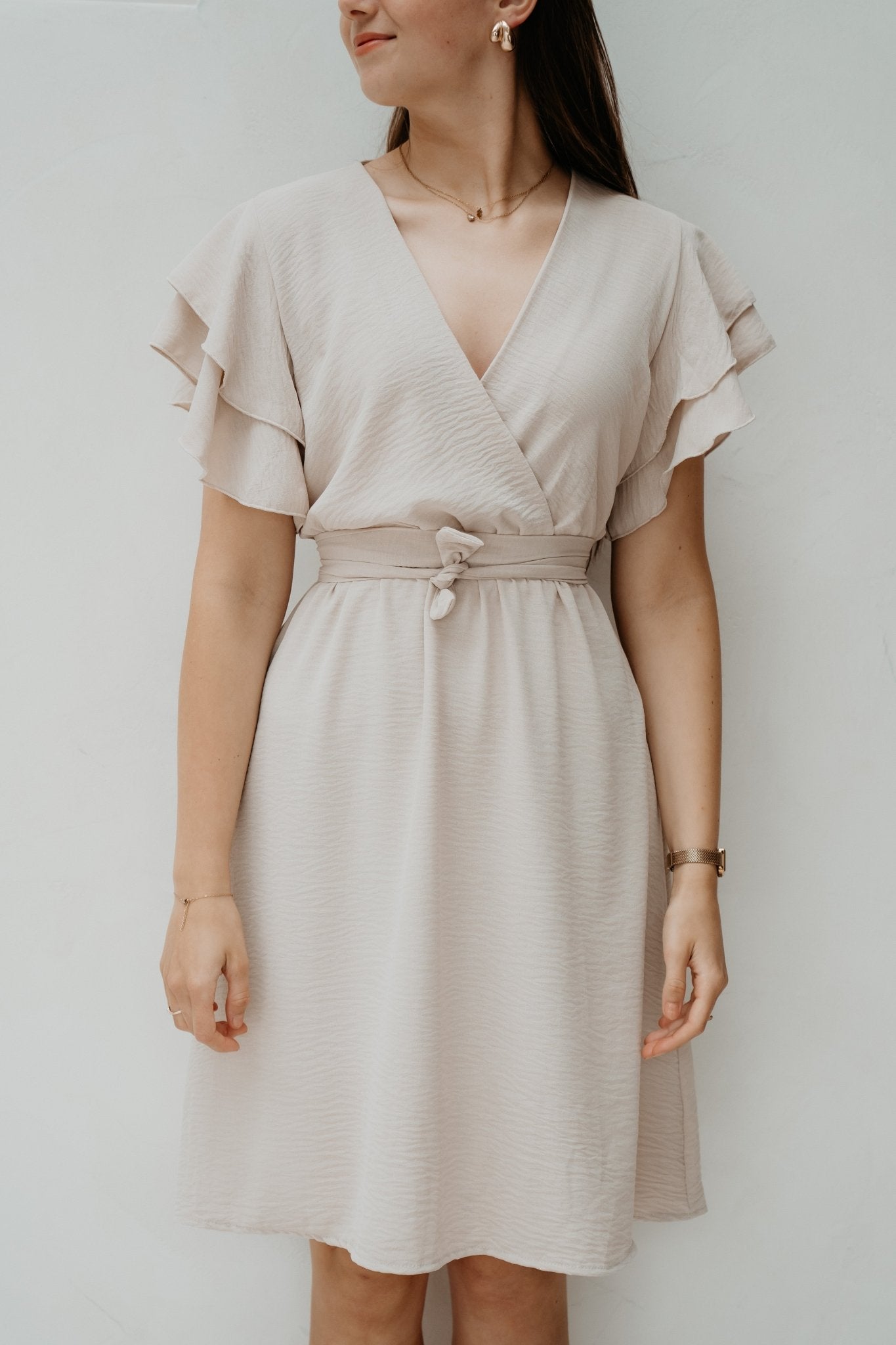 Yuna dress beige - Bij Keesje - Bij Keesje - Jurk