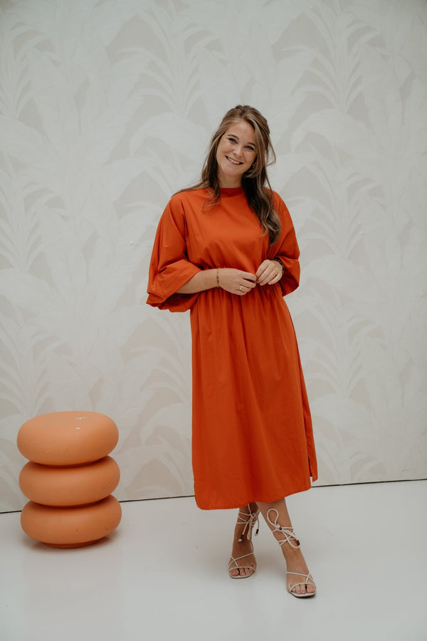 Yvonne jurk brique - Bij Keesje - Bij Keesje - jurk