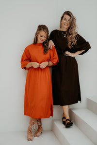 Yvonne jurk brique - Bij Keesje - Bij Keesje - jurk