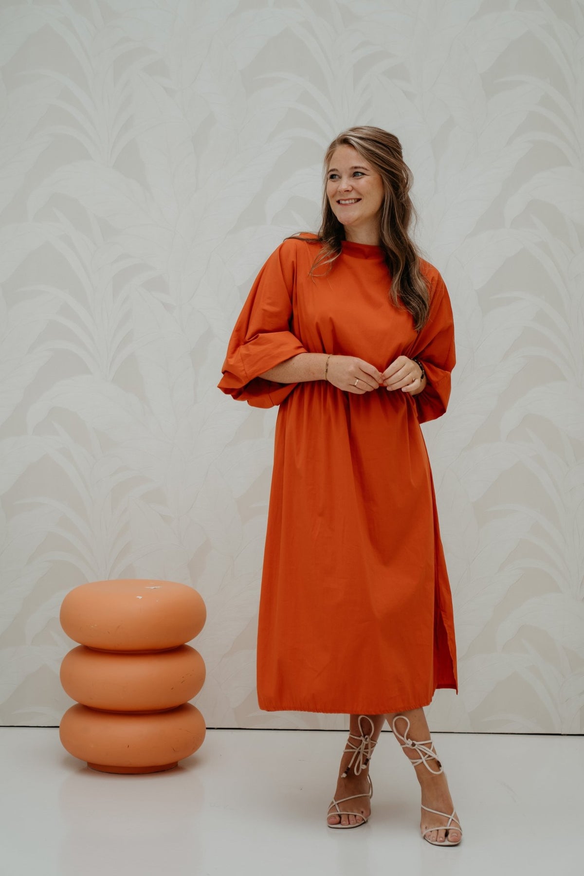Yvonne jurk brique - Bij Keesje - Bij Keesje - jurk