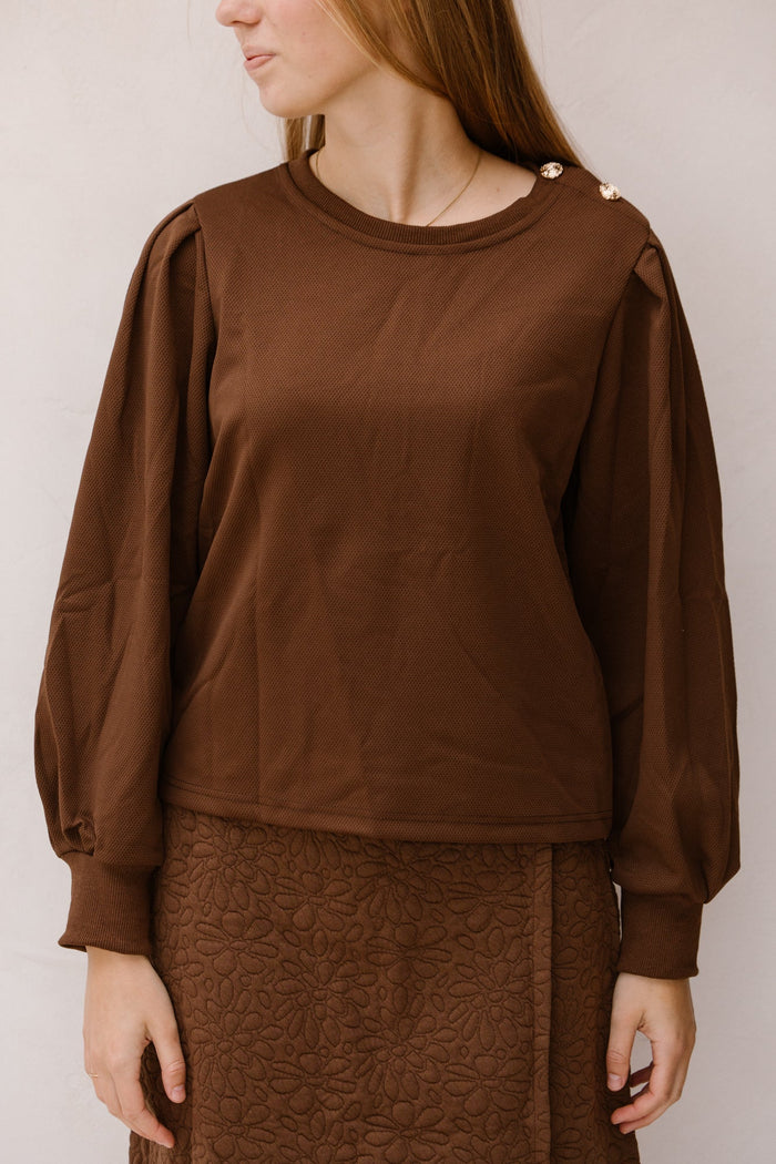 Zara top donkerbruin - Bij Keesje - Bij Keesje