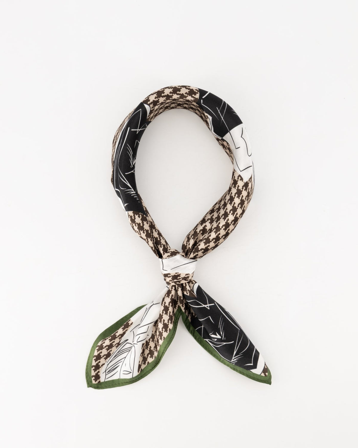 Zaya zijde sjaaltje houndstooth - Bij Keesje - Bij Keesje - Sjaal