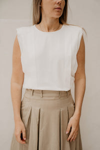 ZelliCC Padded Pleat Top White - Bij Keesje - Co'couture - Top