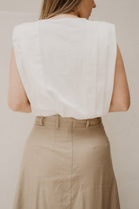 ZelliCC Padded Pleat Top White - Bij Keesje - Co'couture - Top