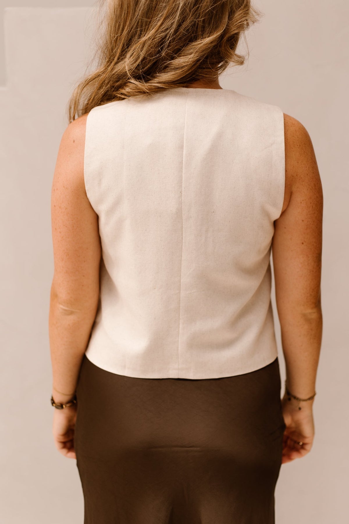 Zeynep gilet linnen beige - Bij Keesje - Bij Keesje - Gilet